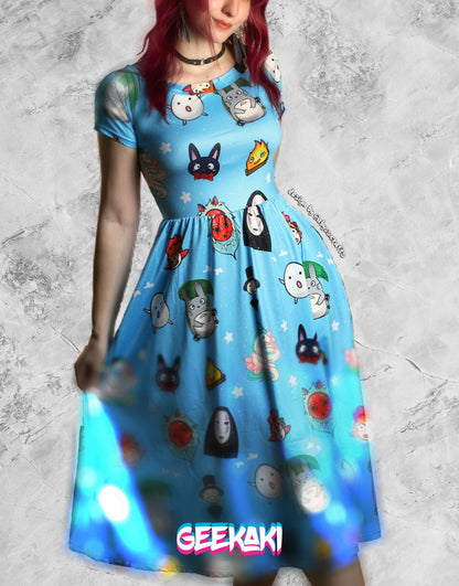 Whimsical Sky Midi Dress